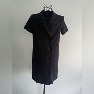 Zara short sleeves button down mini dress in black